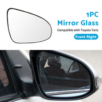 Right Side Mirror Glass with Back Plate Suitable For Toyota Yaris 2012-2019