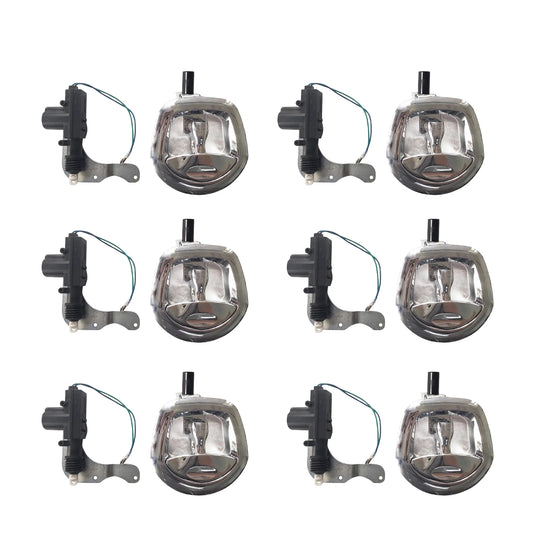 6 Set Chrome Power Operated Recessed Folding Whale Tail T-Lock Handle Toolbox