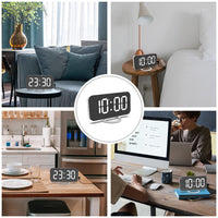 Digital Alarm Clock with Mirror LED Display Suitable For Wall & Bedroom, Snooze Function, Dim Mode