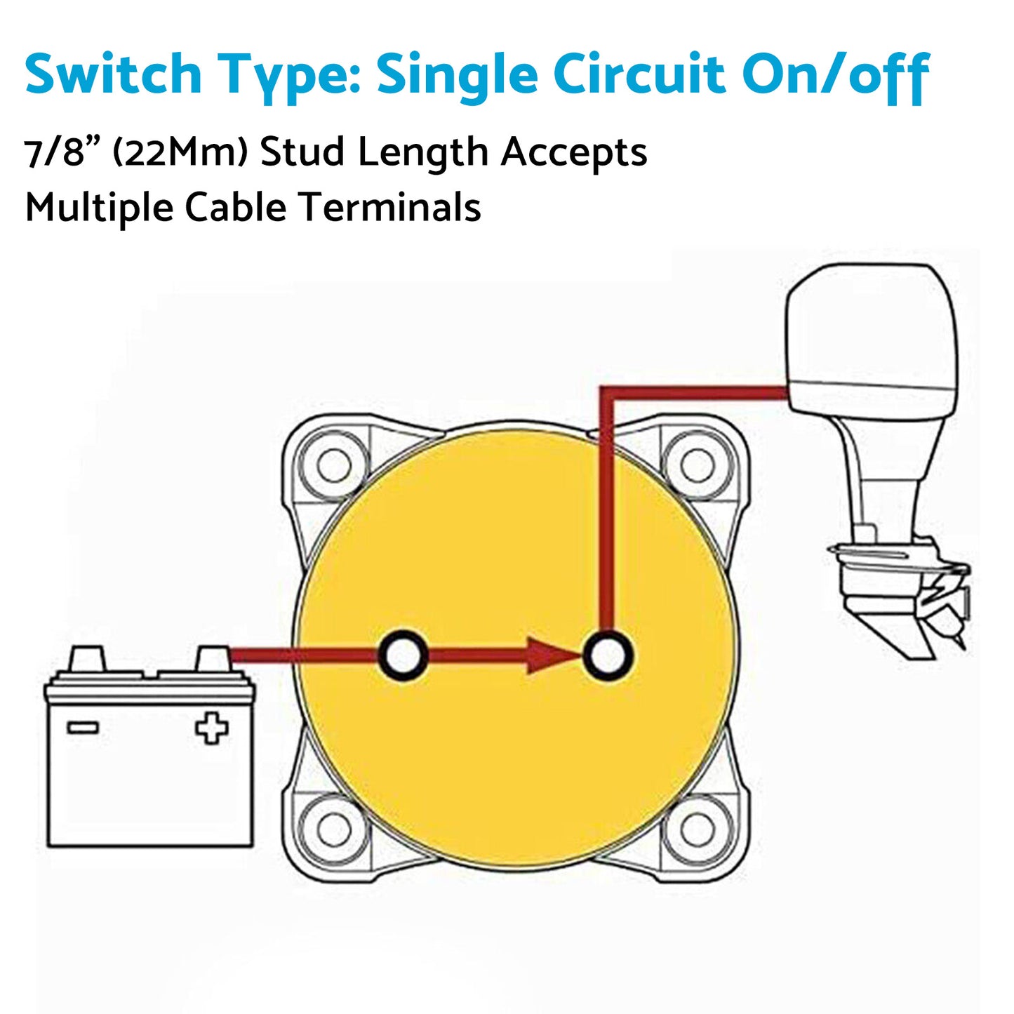Boat Battery Circuit Master Switch Suitable For Blue Sea 6006 M-Series On/Off