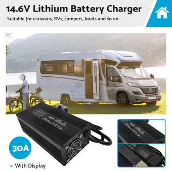 compare product 14.6V Lithium Battery Charger 30A / 40A With or Without Display Suitable For AC / DC Lithium Iron LiFePO4 OZ