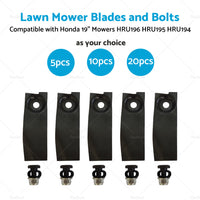 {{ 5/10/20x Lawn Mower Blades and Bolts For Honda19  Mowers HRU196 HRU195 HRU194 }} - Buy Car Parts Online at {{ Kaka Auto Parts }}.