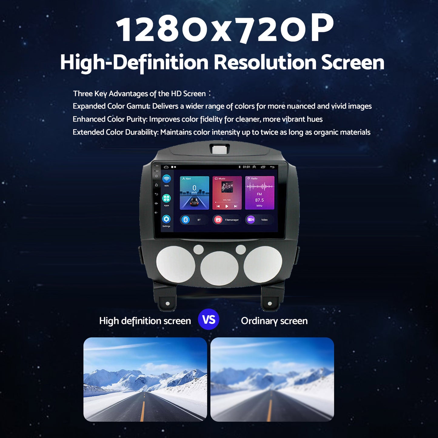 Android 13 Head Unit 9'' Apple CarPlay Bluetooth Suitable For Mazda 2 2007-2014