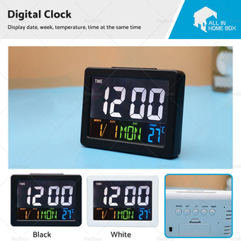 compare product Digital Home Large Big Jumbo LED Wall Desk Clock With Calendar Temperature AU