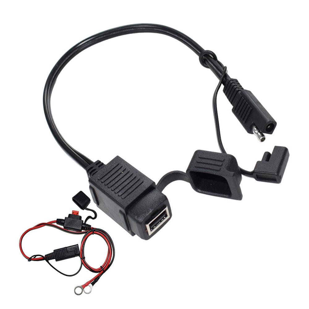 {{ 2PCS Waterproof Motorcycle Bike SAE to USB Charger Cable Adapter for GPS Phone }} - Buy Car Parts Online at {{ Kaka Auto Parts }}.