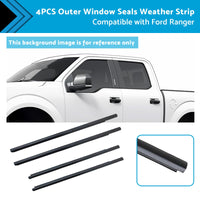 4x Outer Door Window Rubber Seals Suitable for 12-21 Ford Ranger PX XLT
