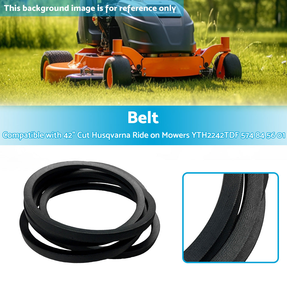 {{ Deck Belt Suitable For 42inch Cut Husqvarna Ride on Mowers YTH2242TDF 574 84 56 01 }} - Buy Car Parts Online at {{ Kaka Auto Parts }}.