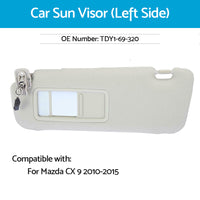{{ Left Sun Visor w or  Mirror Passenger Side TDY1-69-320 For Mazda CX-9 2010-2015 }} - Buy Car Parts Online at {{ Kaka Auto Parts }}.