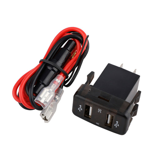 Dual USB Car Charger Socket 4.2A With Voltmeter Display Adapter Suitable For Toyota