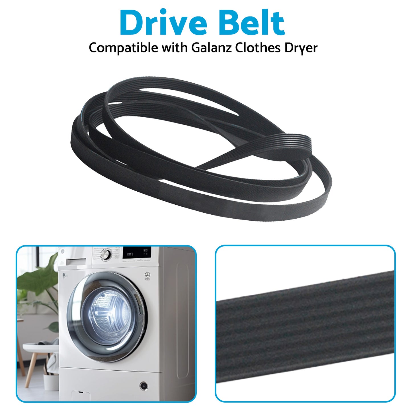 {{ Drive Belt 7PH1915 Suitable for Galanz Clothes Dryer Rubber }} - Buy Car Parts Online at {{ Kaka Auto Parts }}.