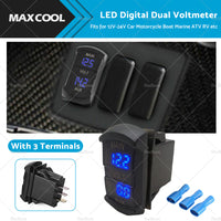 {{ 12V-24V Dual Voltmeter Battery Monitor LED Digital Car Boat Voltage Marine Gauge }} - Buy Car Parts Online at {{ Kaka Auto Parts }}.
