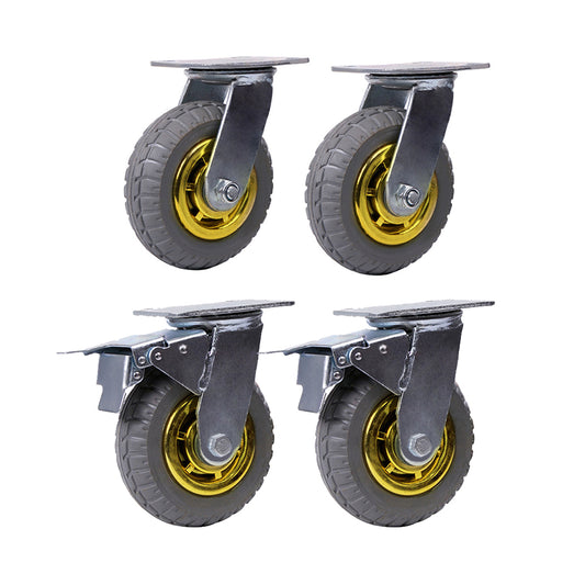 4x 6 Inch (150mm) Heavy Duty Swivel Caster Wheels 1000KG Load, 2 With Brakes Suitable For Universal