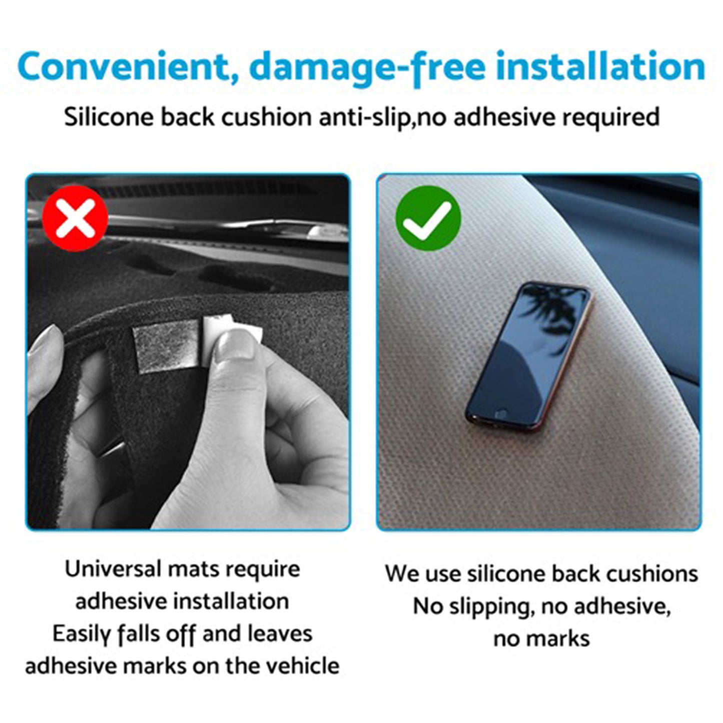 1x Non-Slip Microfiber Leather Dash Mat Suitable For Ford Ranger 2022-2025