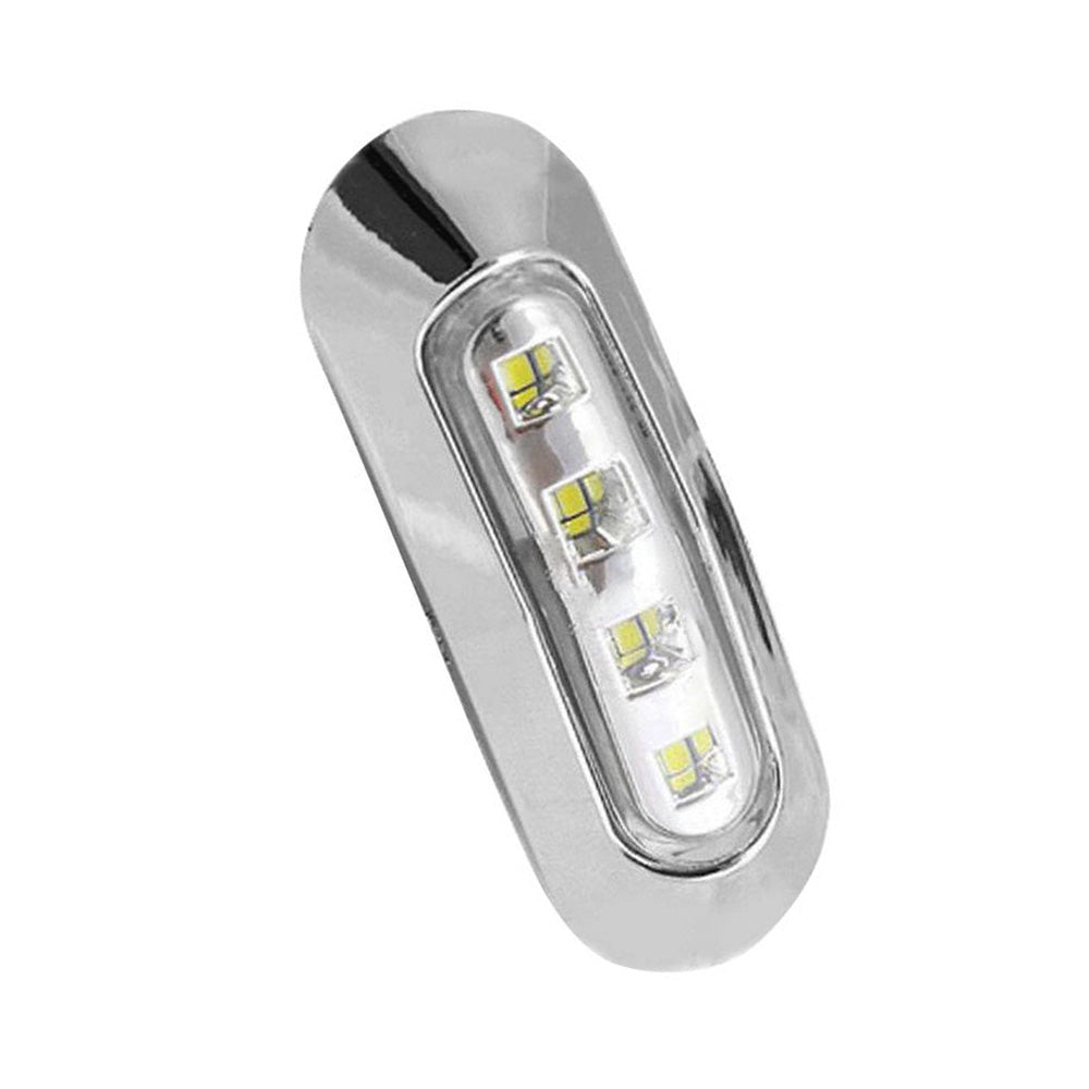 10x White 4-LED Side Marker Clearance Lamps Suitable For Truck / Trailer / Lorry Chrome Housing