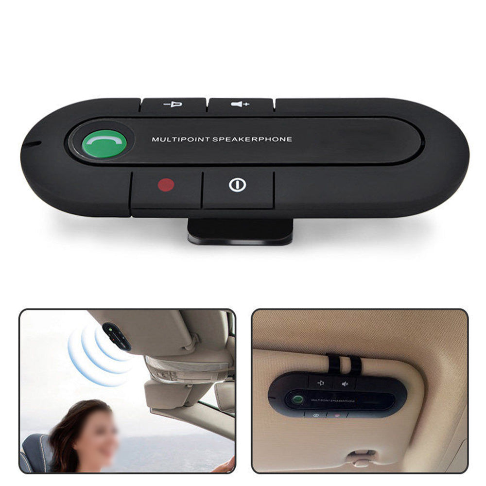 Bluetooth Handsfree Speaker MP3 Player With Sun Visor Clip & Car Charger Suitable For Universal Cars
