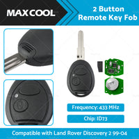 {{ 2 Button Remote Key Fob 433MHz ID73 Suitable For Land Rover Discovery 2 99-04 }} - Buy Car Parts Online at {{ Kaka Auto Parts }}.