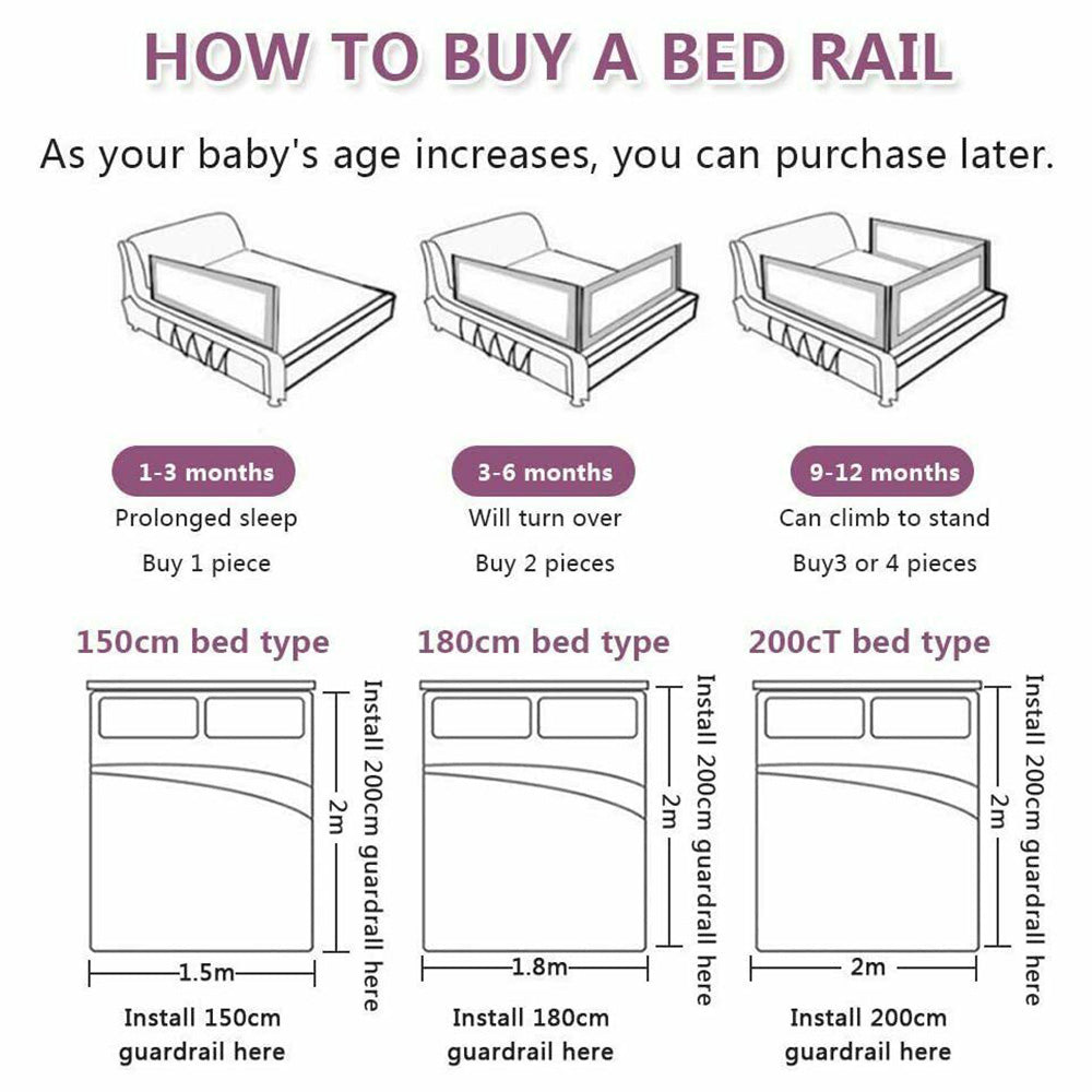 {{ Adjustable Folding Kids Safety Bed Rail/BedRail Cot Guard Protecte Child Toddler }} - Buy Car Parts Online at {{ Kaka Auto Parts }}.
