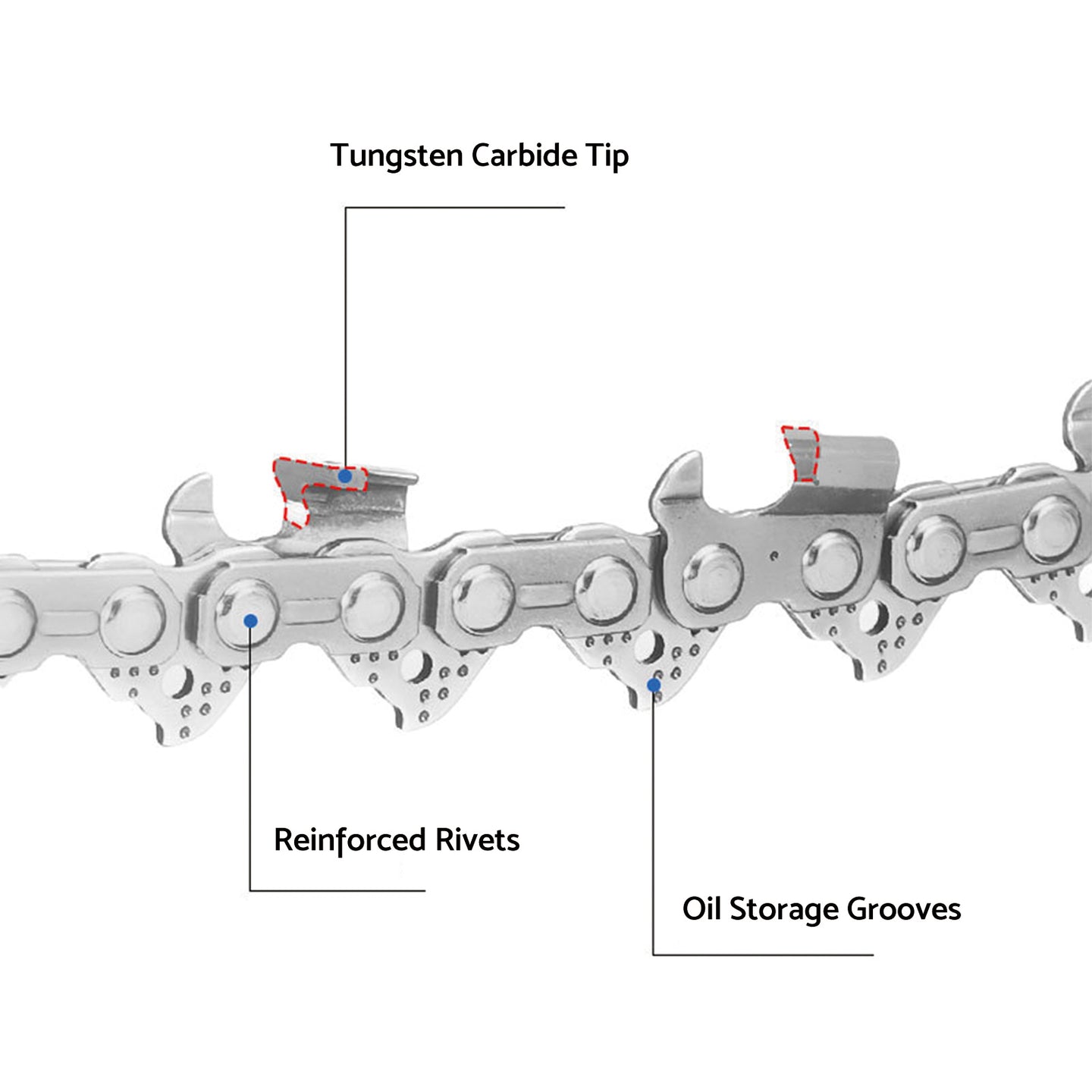{{ 1pcs Tungsten Chainsaw Chain 3/8 .043 40DL Suitable for OZITO OCS-018 PXCCSS-018 }} - Buy Car Parts Online at {{ Kaka Auto Parts }}.