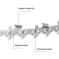 {{ 1x Tungsten Chains .043 3/8LP 46DL 12" Suitable For Makita DUC306PT2 DUC306Z }} - Buy Car Parts Online at {{ Kaka Auto Parts }}.