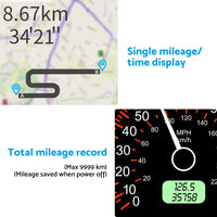 GPS Head Up Display Speedometer Odometer Digital Speed MPH with Over Speeding Alarm
