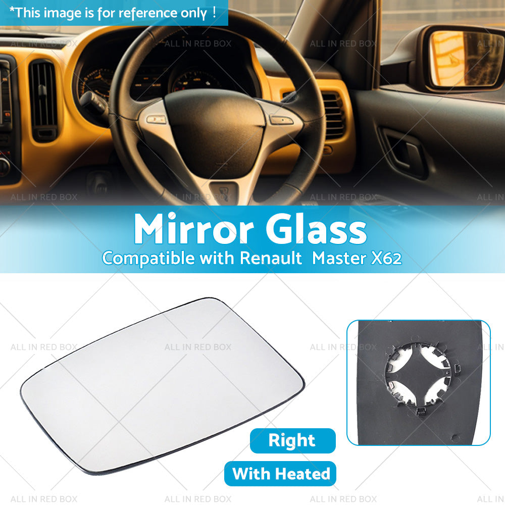 {{ Right Mirror Glass Suitable for Renault Master X62 2010-2019 Heated Convex base }} - Buy Car Parts Online at {{ Kaka Auto Parts }}.