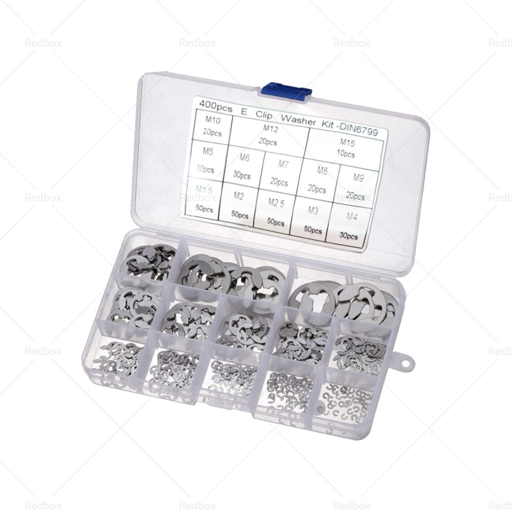{{ Stainless Steel E Clips C Circlip Kit Retaining Ring 400PCS Assorted M1. 5-M15mm }} - Buy Car Parts Online at {{ Kaka Auto Parts }}.