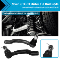 {{ 2x LHRH Outer Tie Rod Ends Suitable for Nissan Navara 2WD 4WD D40M Chassis VSK }} - Buy Car Parts Online at {{ Kaka Auto Parts }}.