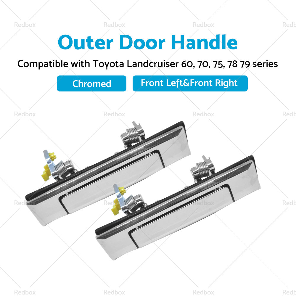 {{ PAIR Chrome Door Handles Suitable for Toyota Landcruiser 60 70 75 78 79 80-07 }} - Buy Car Parts Online at {{ Kaka Auto Parts }}.