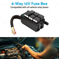 {{ 6-Way 12V Auto Waterproof Fuse Relay Holder Box Block 40A Relays with ATC Fuse }} - Buy Car Parts Online at {{ Kaka Auto Parts }}.