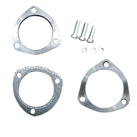 Exhaust Flange Plate Set 304 Stainless Steel 2.5in 63mm 3 Bolt Suitable For Universal Applications