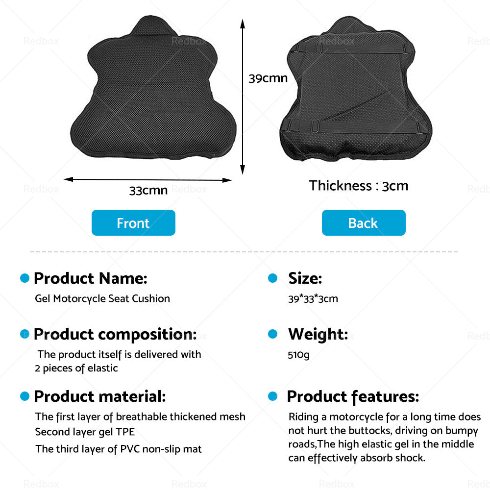{{ Motorcycle Comfort Gel Seat Cushion Universal Air Motorbike Pillow Pad Cover }} - Buy Car Parts Online at {{ Kaka Auto Parts }}.