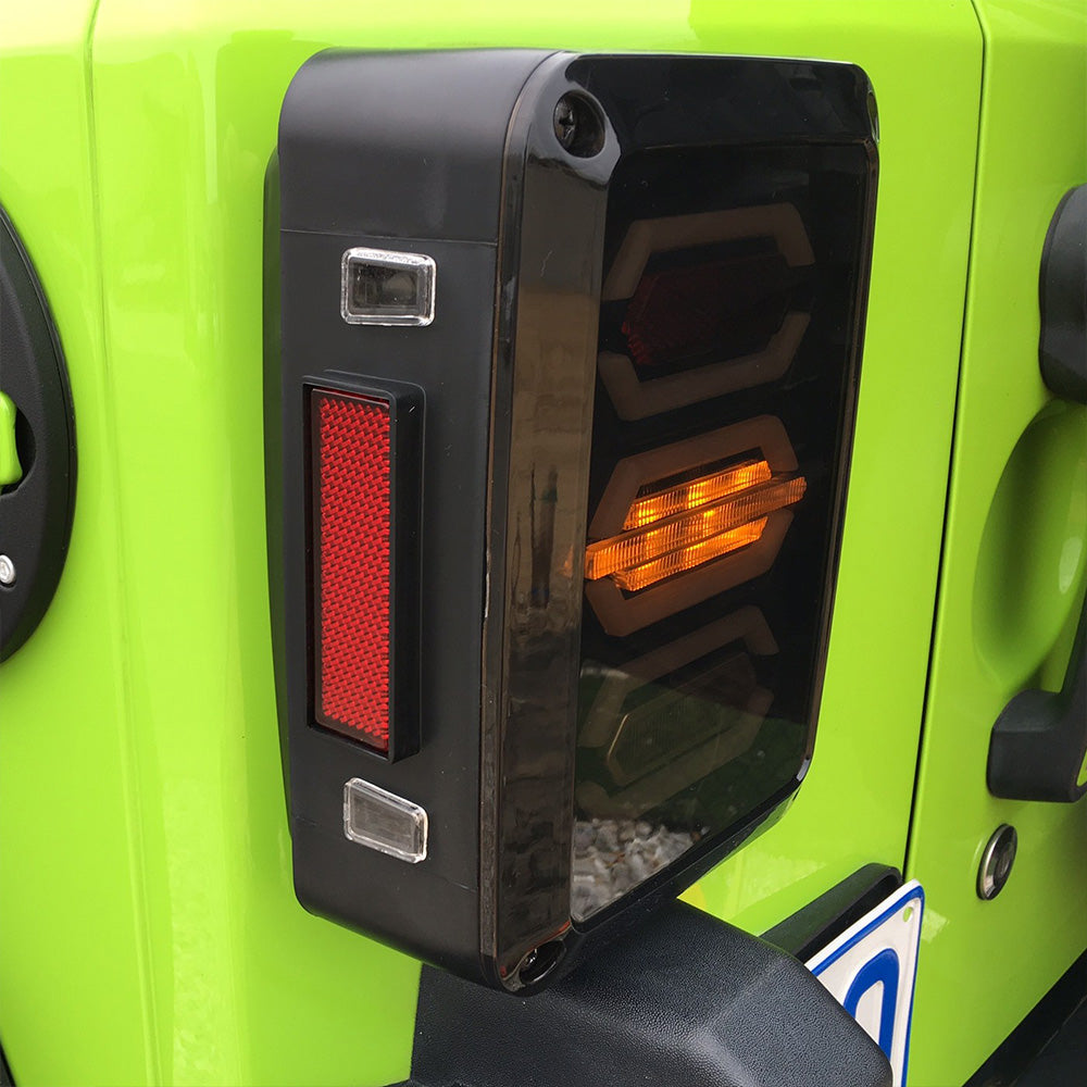 Smoked LED Tail Lights Rear Lamp Suitable For Jeep Wrangler JK 2007-2017