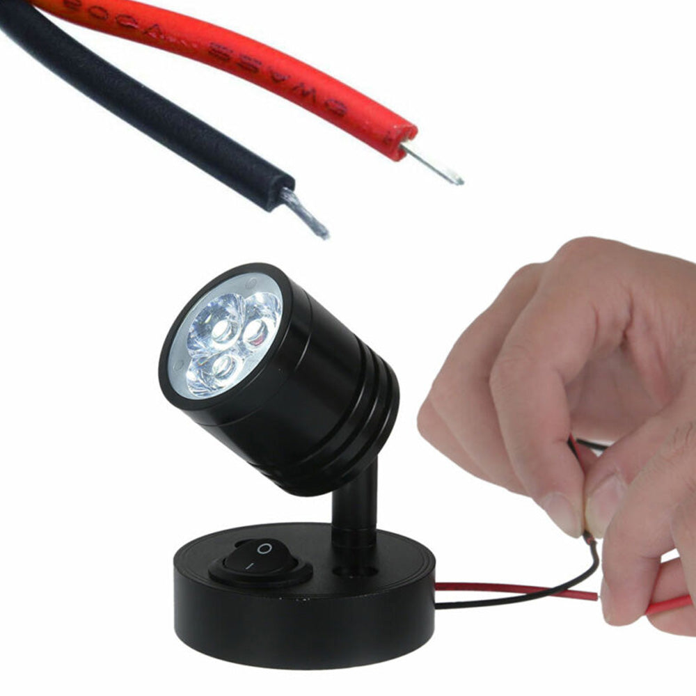 2x 12V LED Interior Spot Reading Light Wall Lamp with Switch Suitable For Caravan Camper