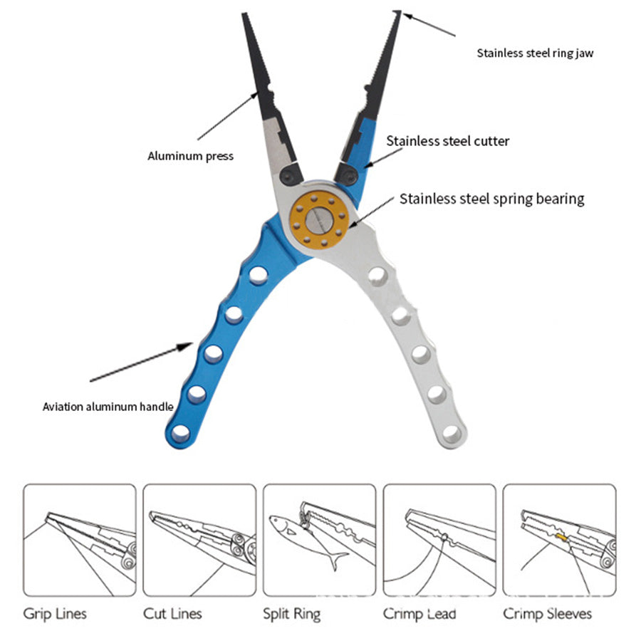 {{ 7. 9  Aluminium Fishing Pliers Hook Remover Line Cutting Mono Braid Fish Grip }} - Buy Car Parts Online at {{ Kaka Auto Parts }}.