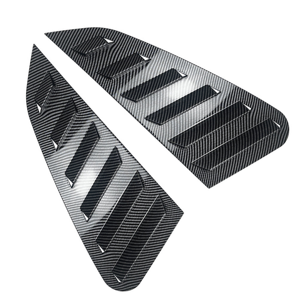 2x Carbon Fiber Style Rear Quarter Window Louvers Suitable For Subaru WRX 11-14