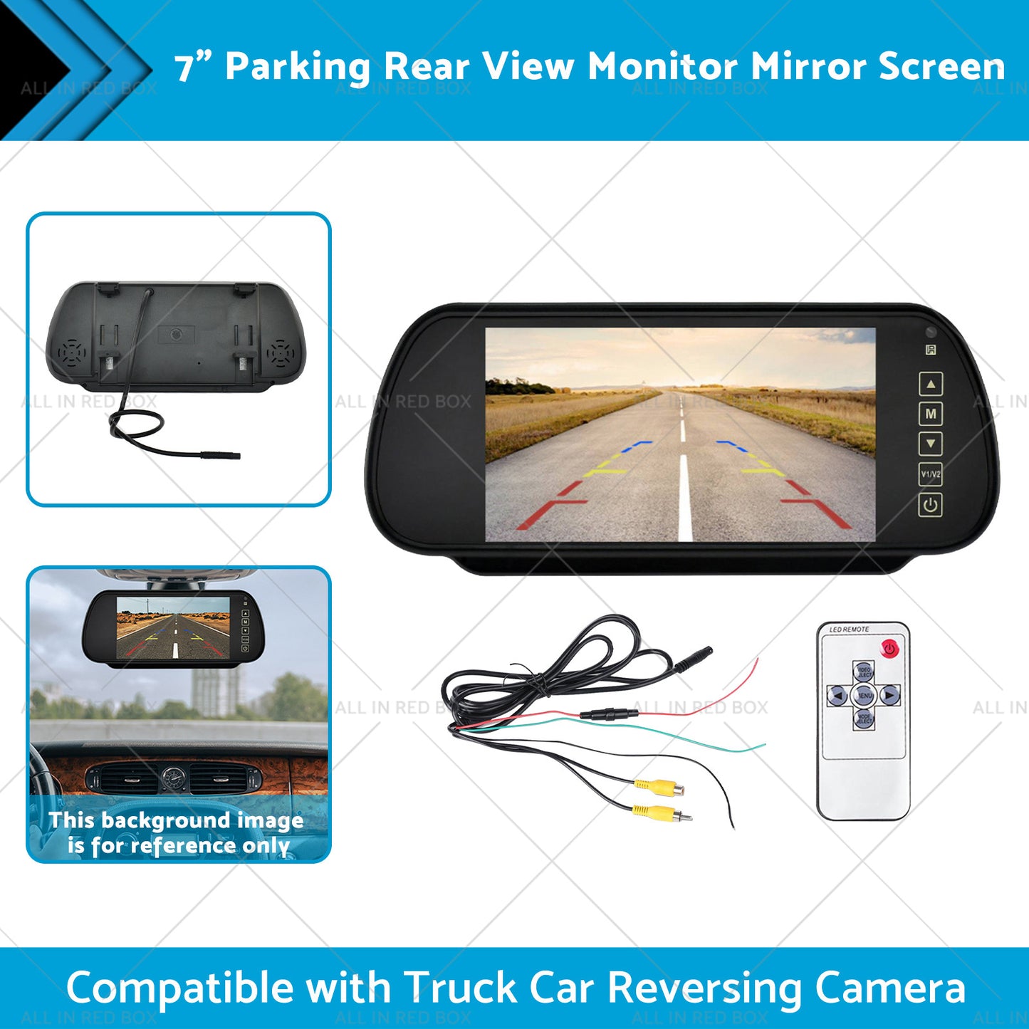 {{ 7 inch  Parking Rear View Monitor Mirror Screen Suitable for Truck Reversing Camera }} - Buy Car Parts Online at {{ Kaka Auto Parts }}.
