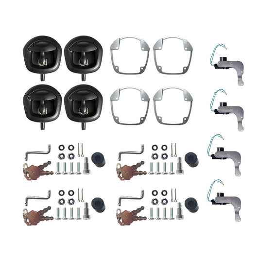 4x Power Operated Whale Tail T-Handle Folding Lock Suitable For Trailer Canopy Black DC 12V