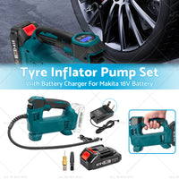 {{ Cordless Portable Tyre Inflator Pump w  Battery Charger For Makita 18V Battery }} - Buy Car Parts Online at {{ Kaka Auto Parts }}.