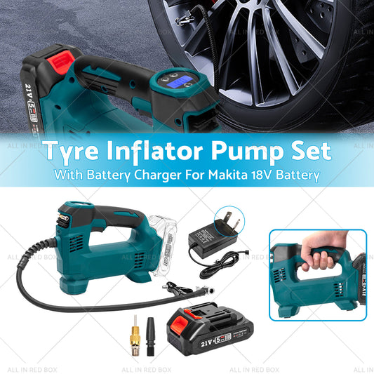 Cordless Portable Tyre Inflator Pump w  Battery Charger For Makita 18V Battery
