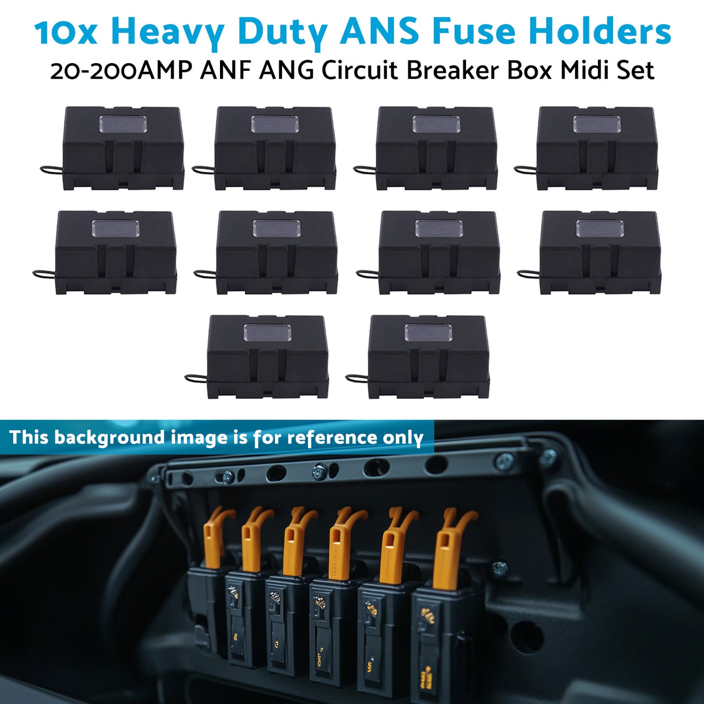{{ 10x Heavy Duty ANS Fuse Holder 20-200AMP ANF ANG Circuit Breaker Box Midi Set }} - Buy Car Parts Online at {{ Kaka Auto Parts }}.