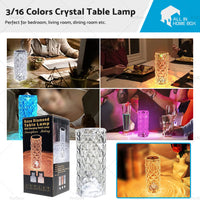 {{ Crystal Table Lamp Rose Diamond Touch Lamp with USB 3 or 16 Color Crystal LED Light }} - Buy Car Parts Online at {{ Kaka Auto Parts }}.