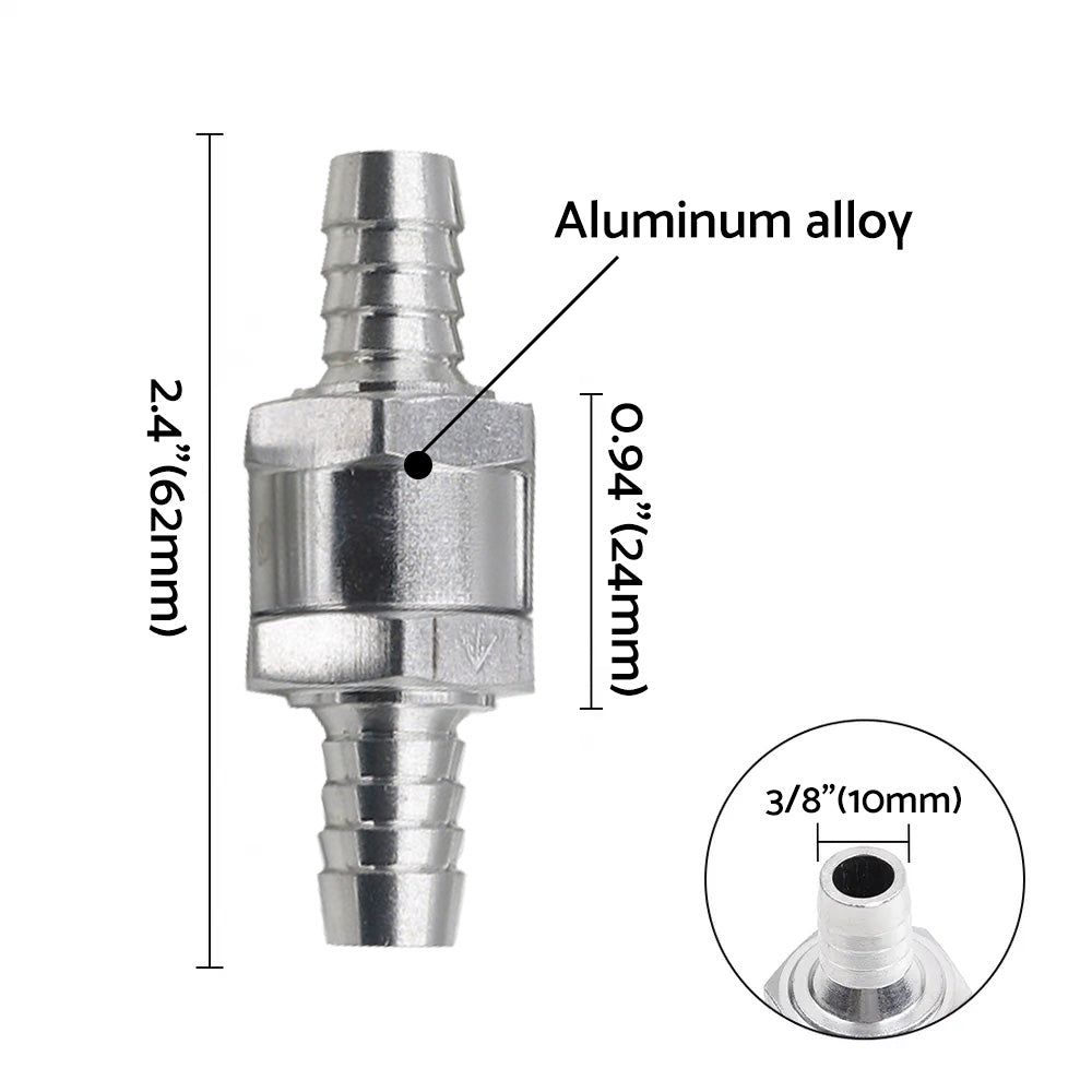 {{ 2x 3 8inch 10mm Inline Check Valve Fuel Petrol Diesel Gas Liquid One Way Non Return }} - Buy Car Parts Online at {{ Kaka Auto Parts }}.