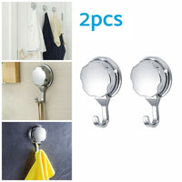 2PCS Strong Vacuum Suction Cup Hook Bathroom Kitchen Towel Shower Hooks Holder
