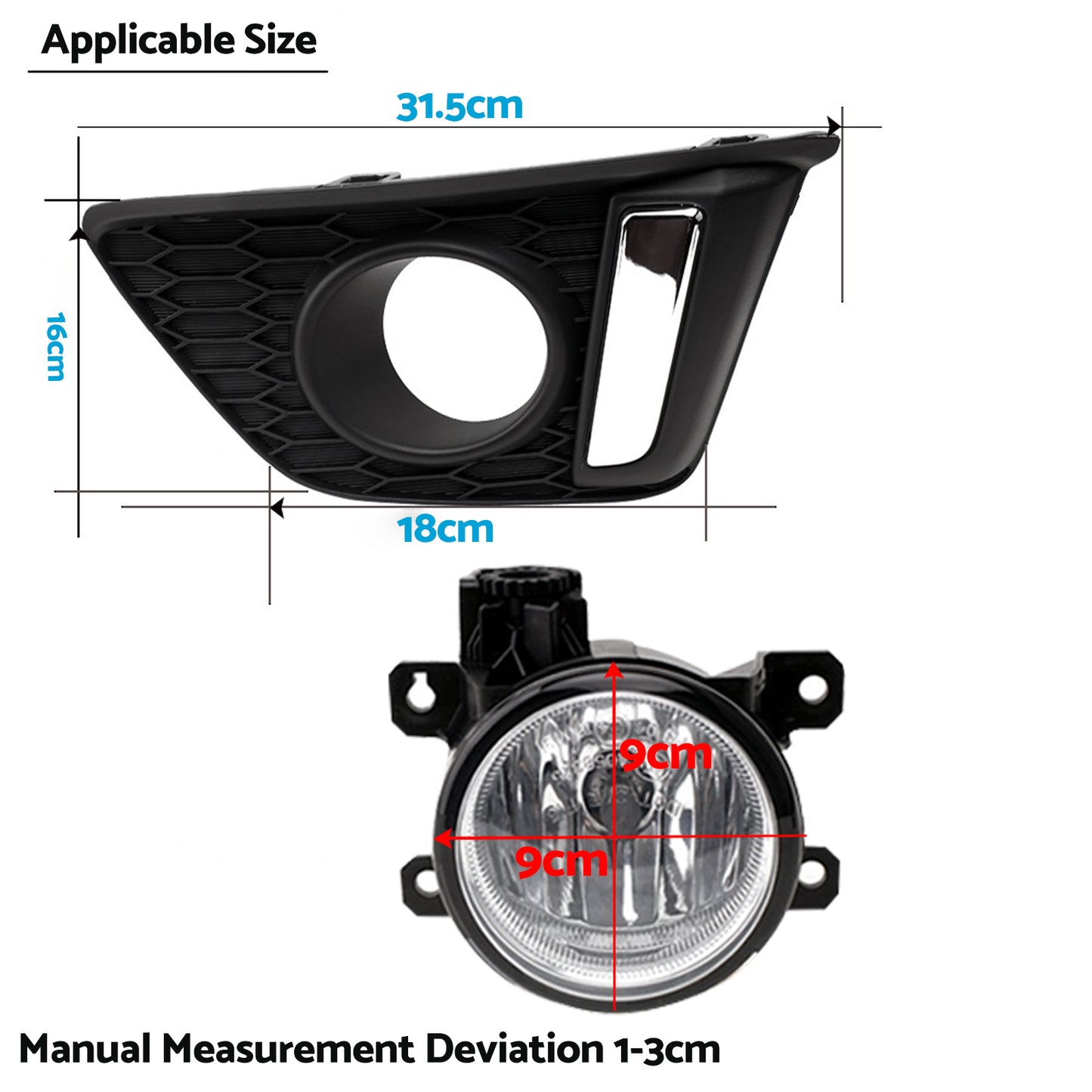Full Set Fog Light Spot Driving Lamp Kit Suitable For Honda Jazz GF 2014-2017