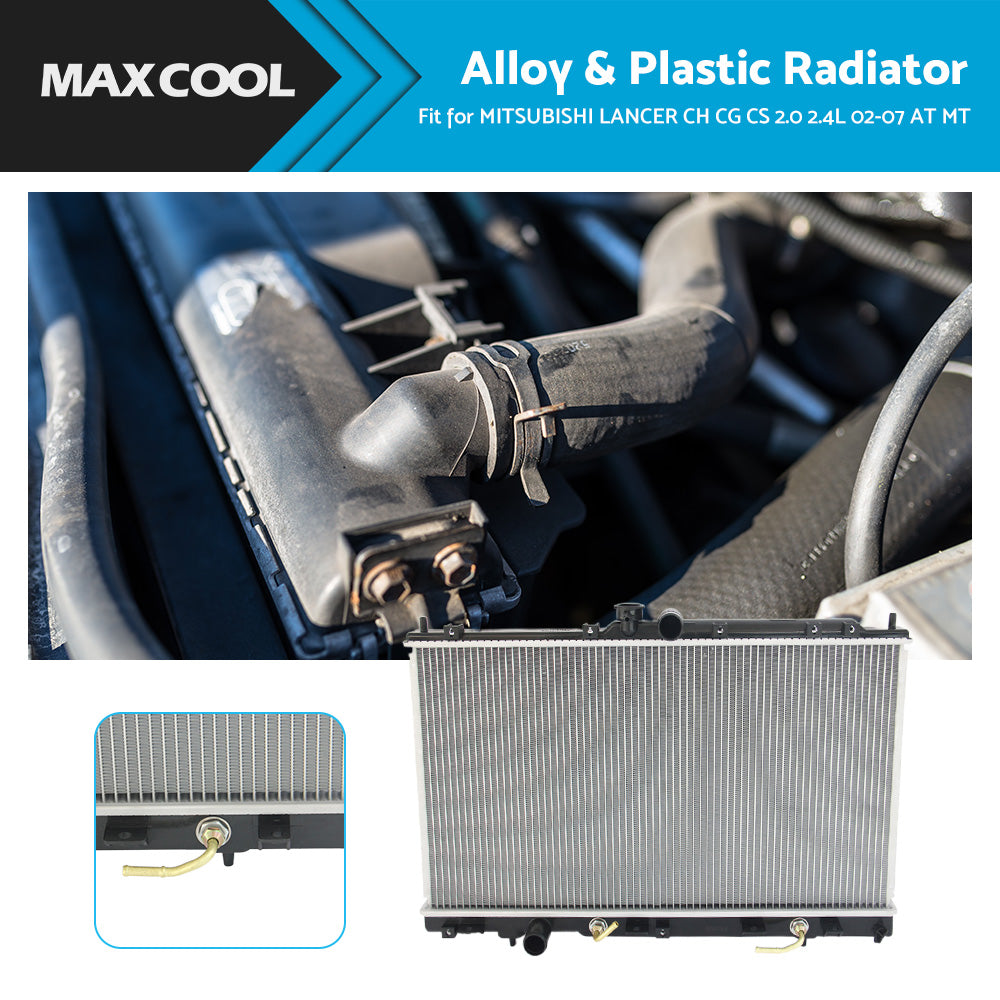 {{ COOL RADIATOR RAD FIT MITSUBISHI LANCER CH CG CS 2. 0 2. 4L 02-07 AT MT }} - Buy Car Parts Online at {{ Kaka Auto Parts }}.