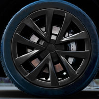 4x Matt Black Wheel Hub Caps Suitable For Tesla Model 3