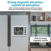 Small Mini Digital Clock with Temperature Display Suitable For Travel, LCD LED, Alarm, Battery Operated – Black & White