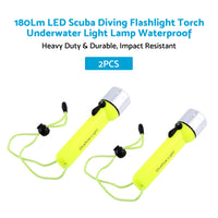 2pack Waterproof Bright LED Scuba Diving Underwater Flashlight Torch Light Lamp