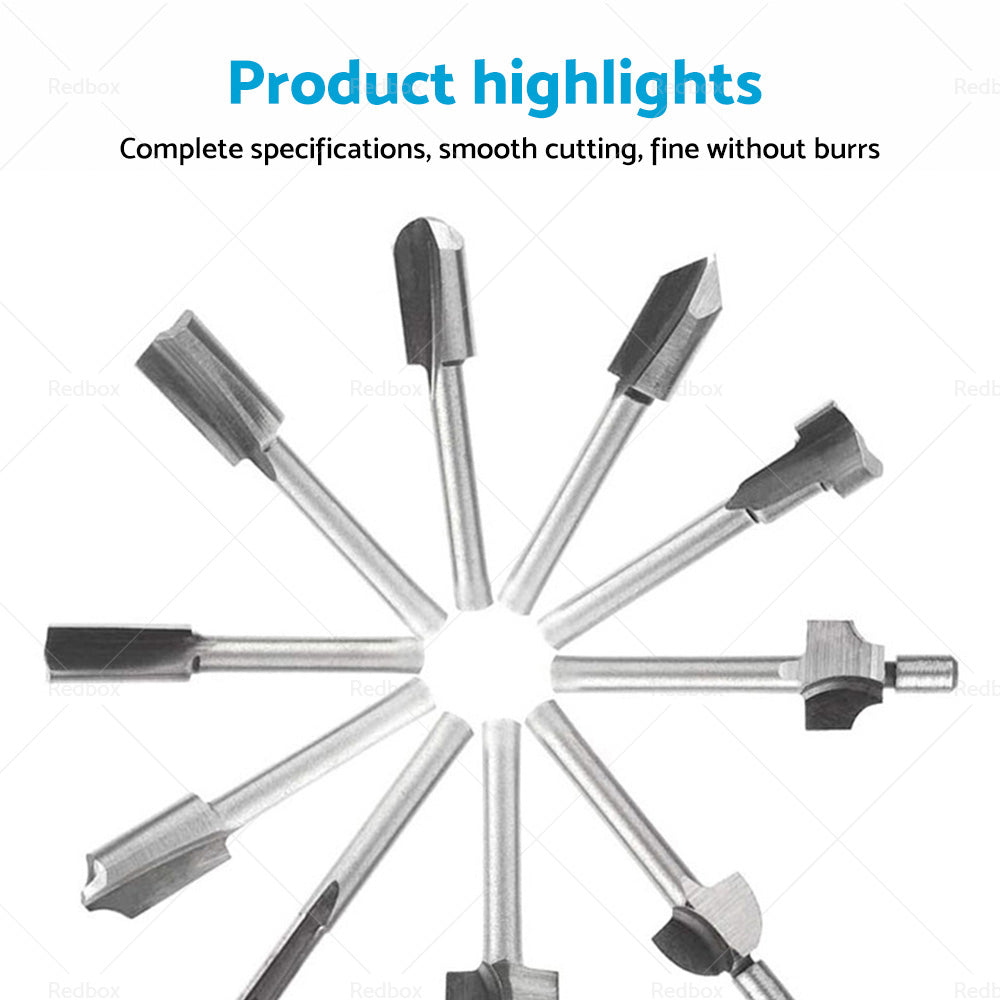 {{ Set of 10 3mm Titanium Mini Hss Router Bit Trimmer Shank Electric Trimmer Tool }} - Buy Car Parts Online at {{ Kaka Auto Parts }}.