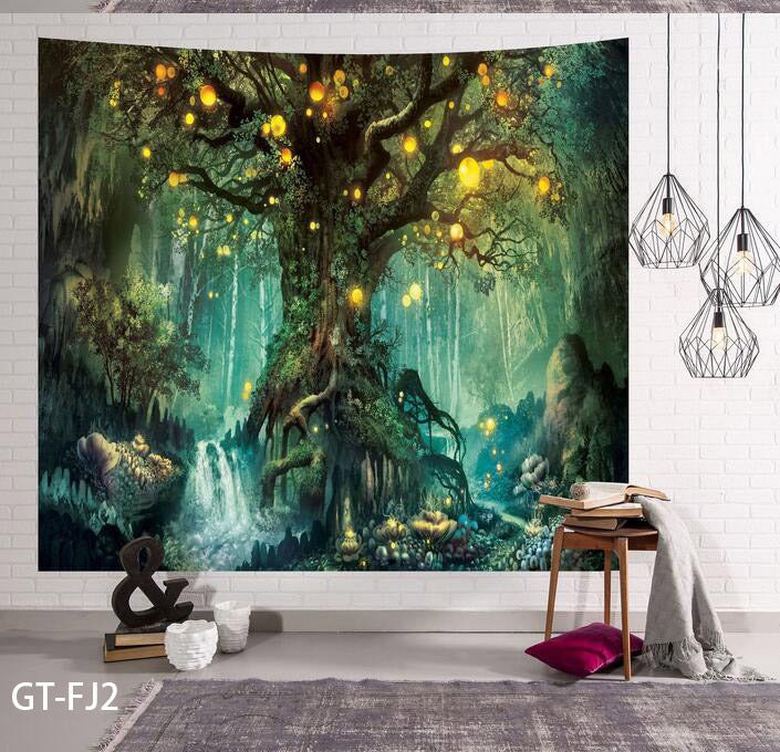 {{ 3D Forest Tree Tapestry Wall Hanging Bedspread Throw Blanket Mat Home DecorCloth }} - Buy Car Parts Online at {{ Kaka Auto Parts }}.